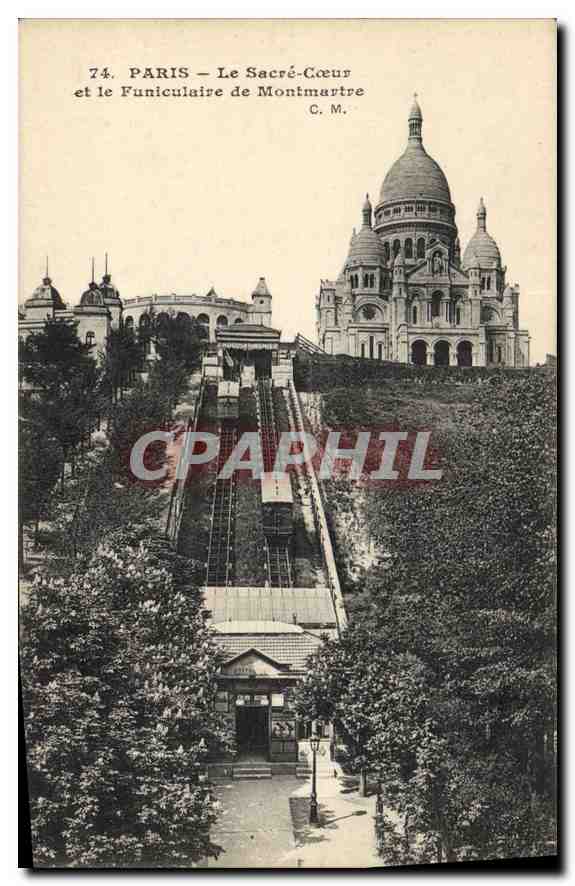 Paris — Le Sacré-Cœur et le Funiculaire de Montmartre — C. M. n°74