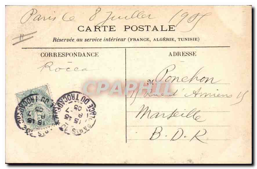 CPA Paris Sacre Coeur et Funiculaire — Rückseite