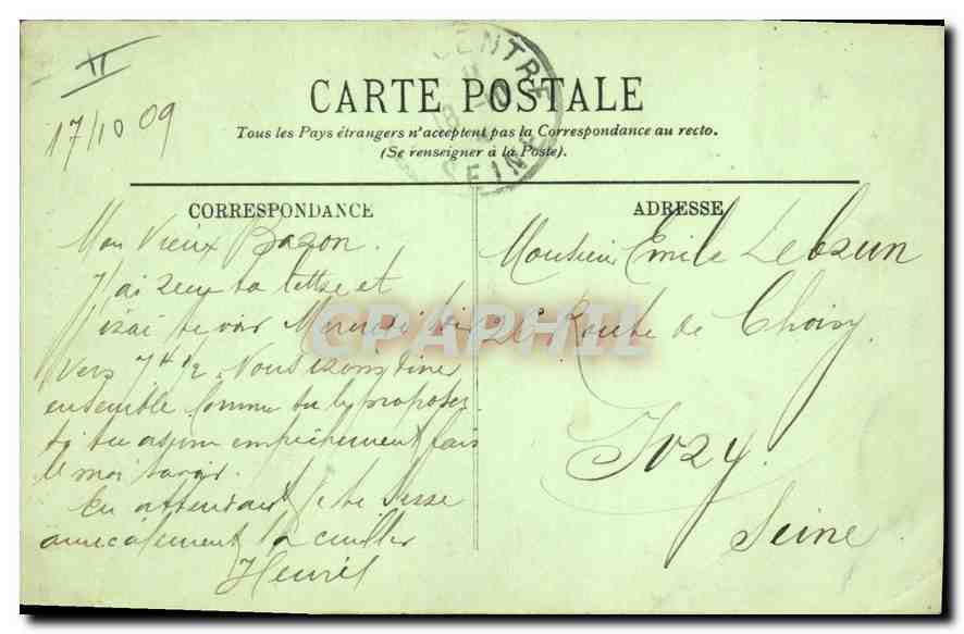 CPA Paris Le Funiculaire du Sacre Coeur — Verso