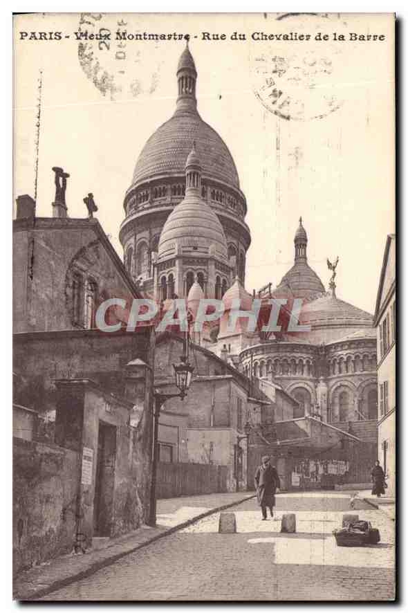 Paris - Vieux Montmartre - Rue du Chevalier de la Barre — vue de la basilique du Sacré-Cœur