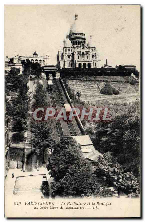 CPA Paris Le Funiculaire et la Basilique du Sacre Coeur de Montmartre