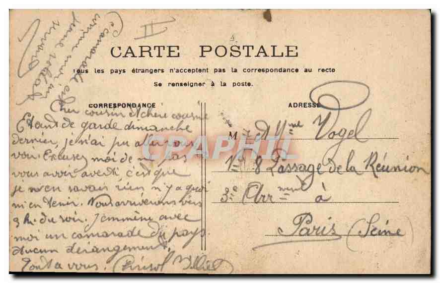 CPA Paris Eglise du Sacre Coeur — Rückseite
