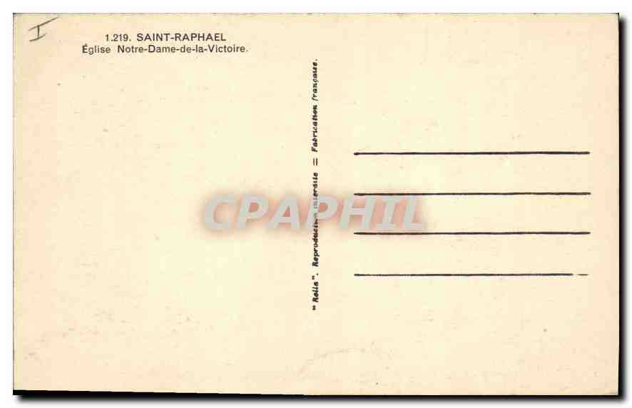 CPA Saint Raphael (Var) Eglise Notre Dame de la Victoire — Rückseite