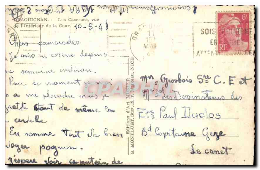 Canonniéri Bernardi — Militärbarracken — Éditions d'Art Ménier — Rückseite