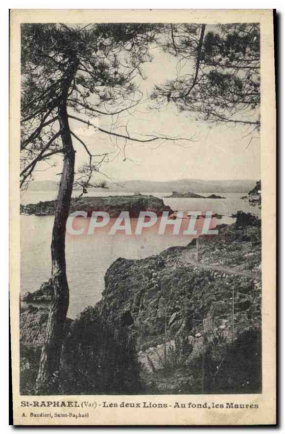 St-RAPHAEL (Var) - Les deux Lions - Au fond, les Maures - A. Bandieri, Saint-Raphaël