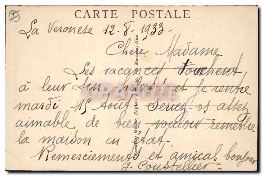 CPA Le Trayas La Gare et le Pic d'Aurele Coniche de l'Esterel — Rückseite