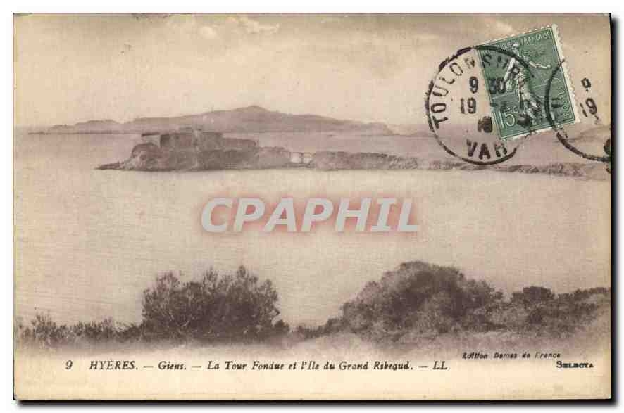 CPA Hyeres Giens La Tour Fandue et l'Ile du Grand Rikequd