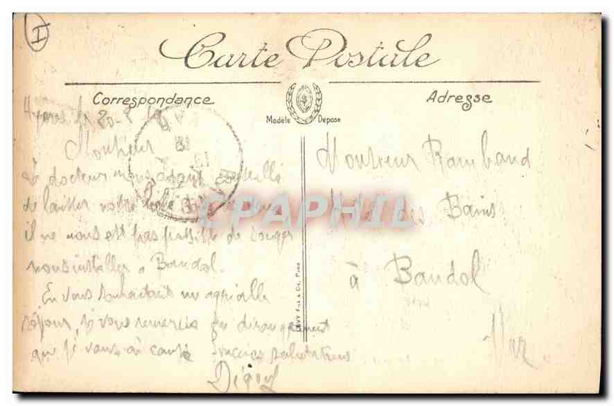 CPA Hyeres Giens La Tour Fandue et l'Ile du Grand Rikequd — Rückseite