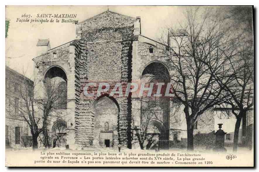 CPA Saint Maximin Facade principale de la Basilique