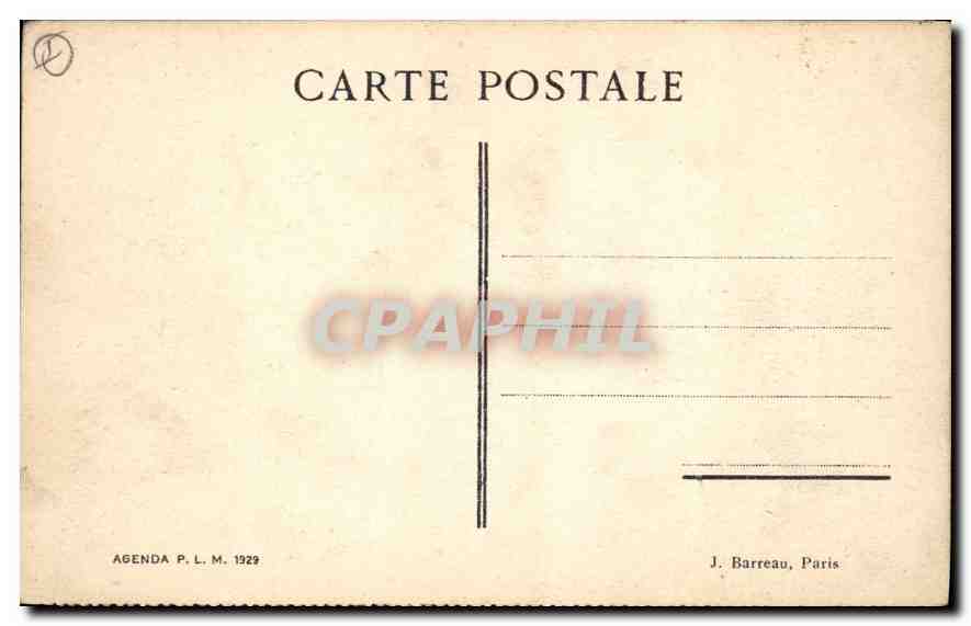 Isle of Port-Cros — The Fortified Castle (François Ier) and the Little Port — Agenda P. L. M. 1929 — Back