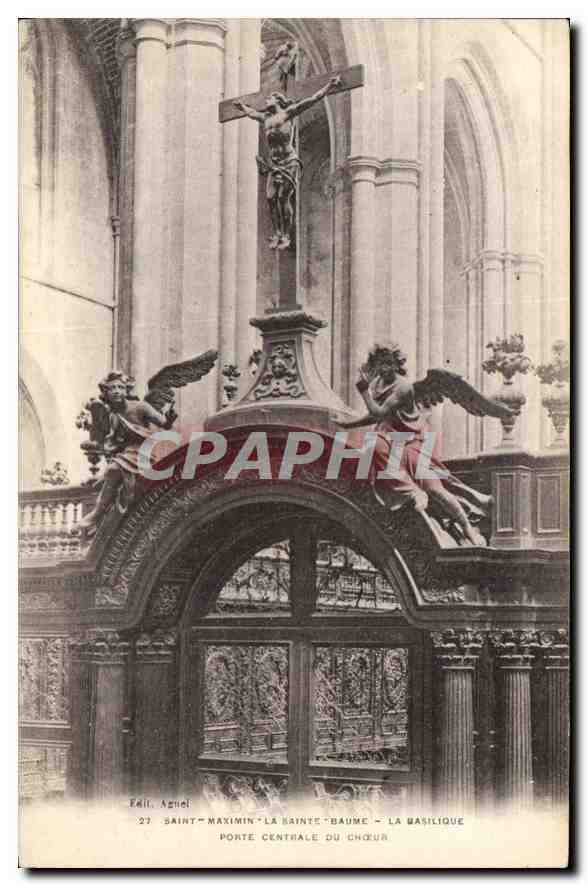 CPA Saint Maximin la Sainte Baume la Basilique porte centrale du Choeur 