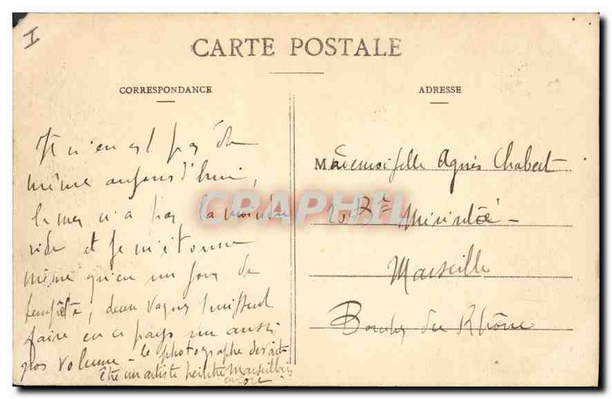 CPA St Raphael Rencontre de deux Vagues un jour de Tempete  — Rückseite