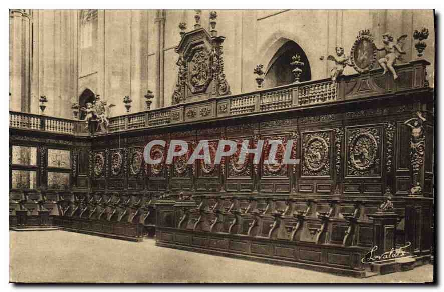 Basilique de Saint-Maximin — Partie des stalles (côté gauche) — Édition L. Valtra