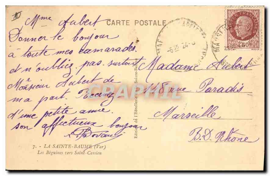 Les Béguines vers Saint-Cassien — Éditeur de l'Hôtellerie — n°7 — Rückseite