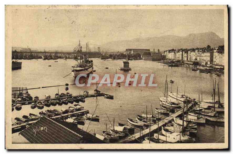 CPA Cote d'Azur Toulon Var vue generale du port 