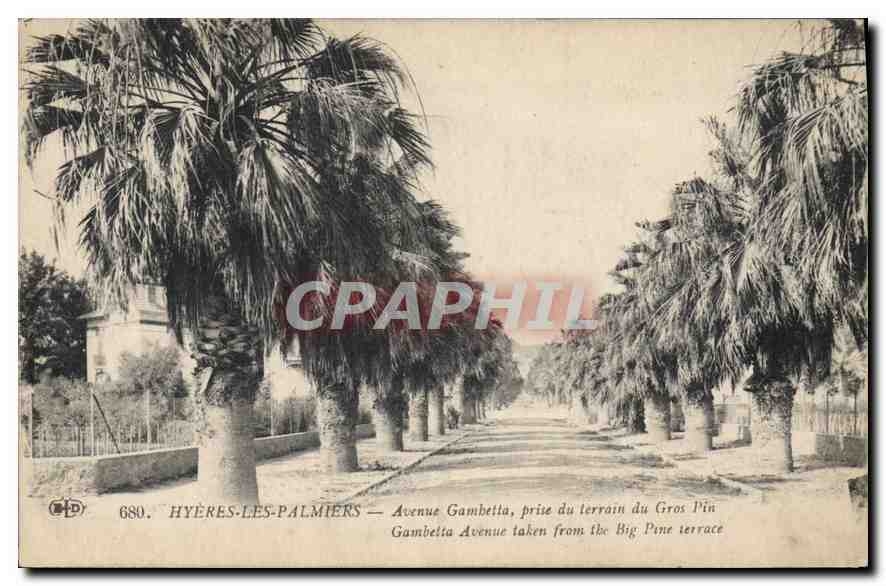 Hyères-les-Palmiers — Avenue Gambetta — Éditeur L. Duvy, Paris, n° 680