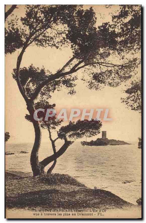 CPA Saint Raphael Var l'Ile d'Or vue a travers les pins au Dramont 