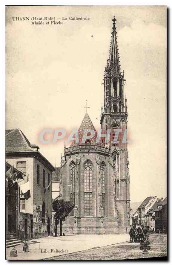 CPA Thann Haut Rhin la cathedrale Abside et Fleche 