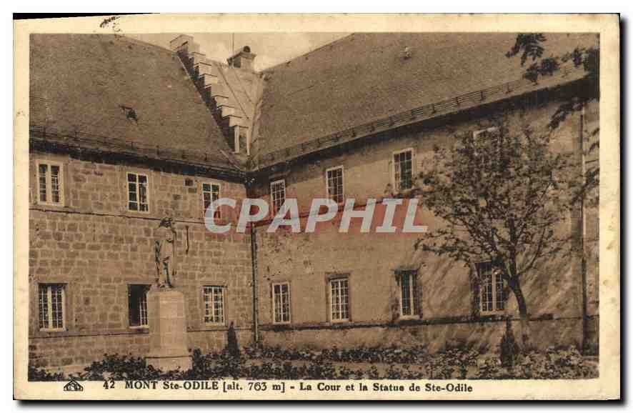 CPA Mont Ste Odile la Cour et la Statue de Ste Odile 