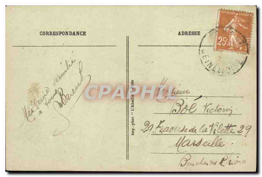 CPA Paris la Gare St Lazare et la rue de Rome Tramways — Rückseite