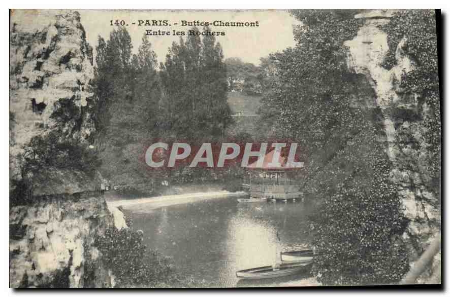 CPA Paris Buttes Chaumont entre les Rochers 
