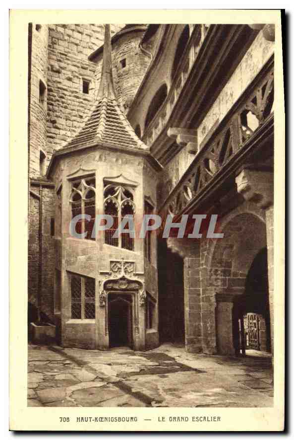CPA Haut Koenigsbourg le grand Escalier 