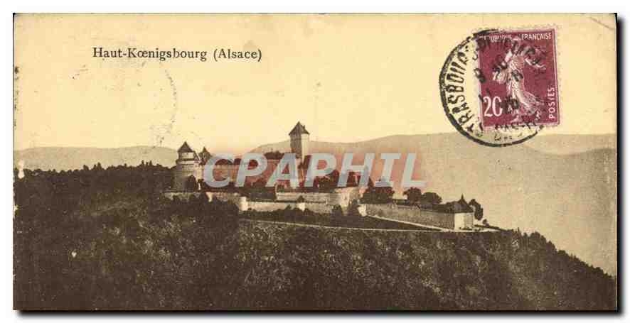 Haut-Kœnigsbourg (Alsace) — château sur colline — Felix Lanh, éditeur, Strasbourg — n° de série non visible