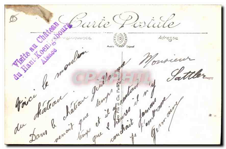 Haut-Kœnigsbourg — Côté Est — L.L. n°24 — Verso