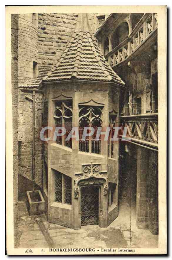 CPA Hohkonigsburg escalier interieur 