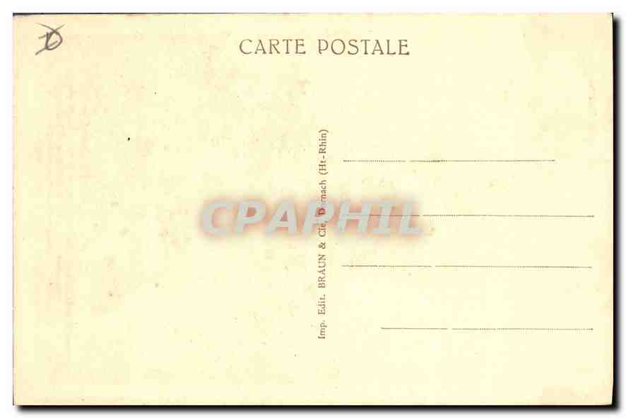 CPA Obernai Vieille tour et monument du Chanoine Gys  — Rückseite