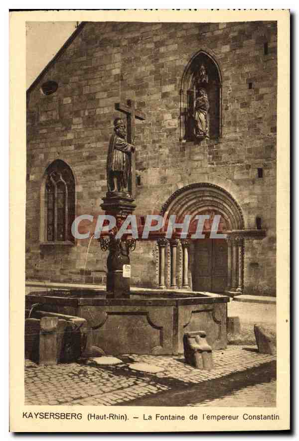 CPA Kaysersberg Haut Rhin la fontaine de l'empereur Constantin 