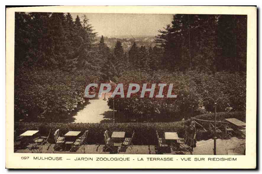 Mulhouse — Jardin Zoologique — La Terrasse — Vue sur Riedisheim — CPAPHIL 697
