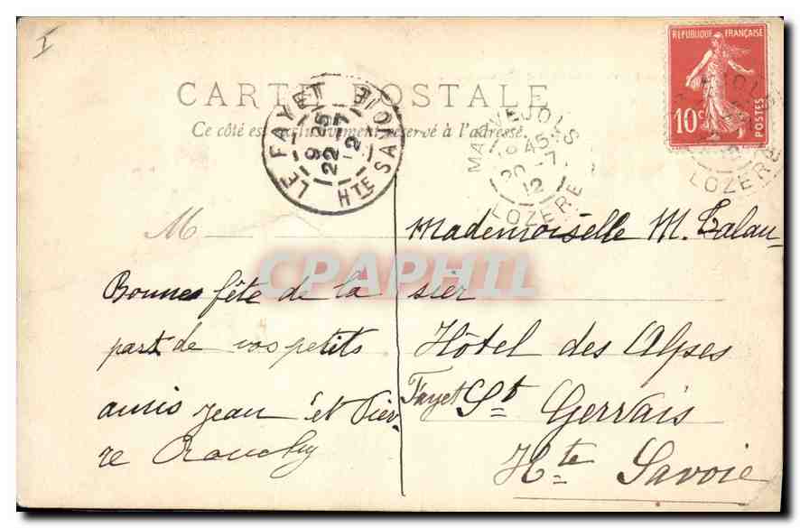 Les bords de la Cère à VIC-sur-CÈRE — L'Auvergne, n°22 — Verso