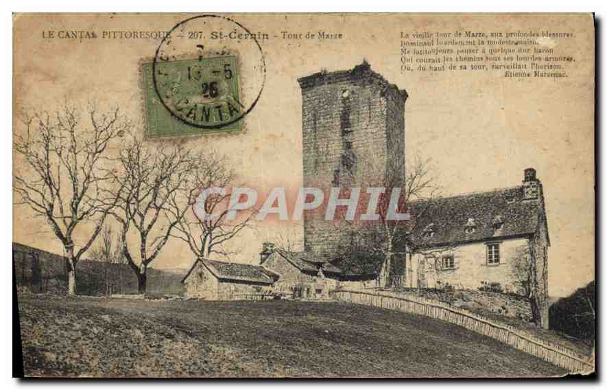 CPA Le Cantal Pittoresque St Cernin tour de Marze 