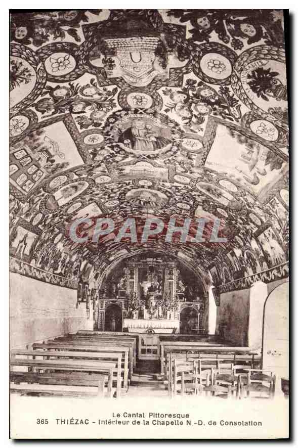 CPA Le Cantal Pittoresque Thiezac interieur de la chapelle N D de Consolation 
