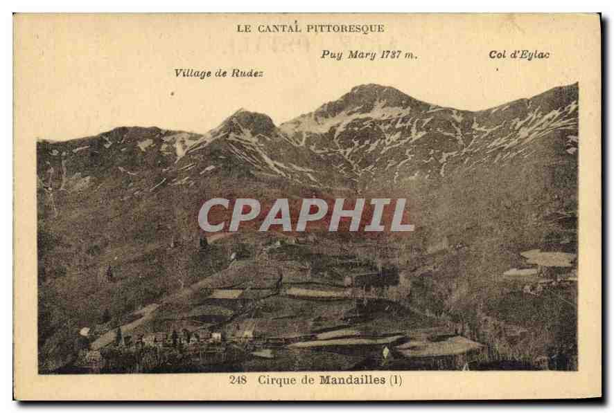 CPA Le Cantal Pittoresque Cirque de Mandailles Village de Rudez Puy Mary Col d'Eylac 