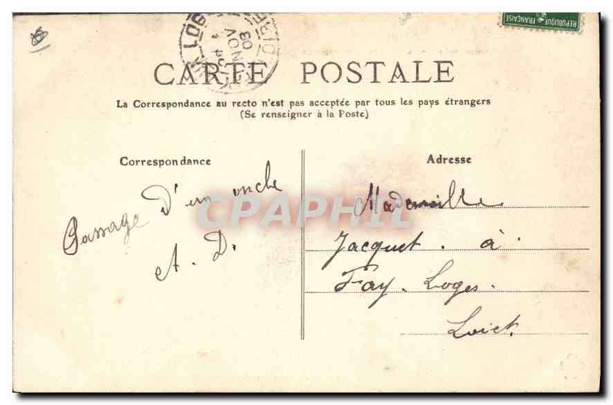 CPA L'Auvergne Cantal le pont de la mort pres Riom  — Rückseite