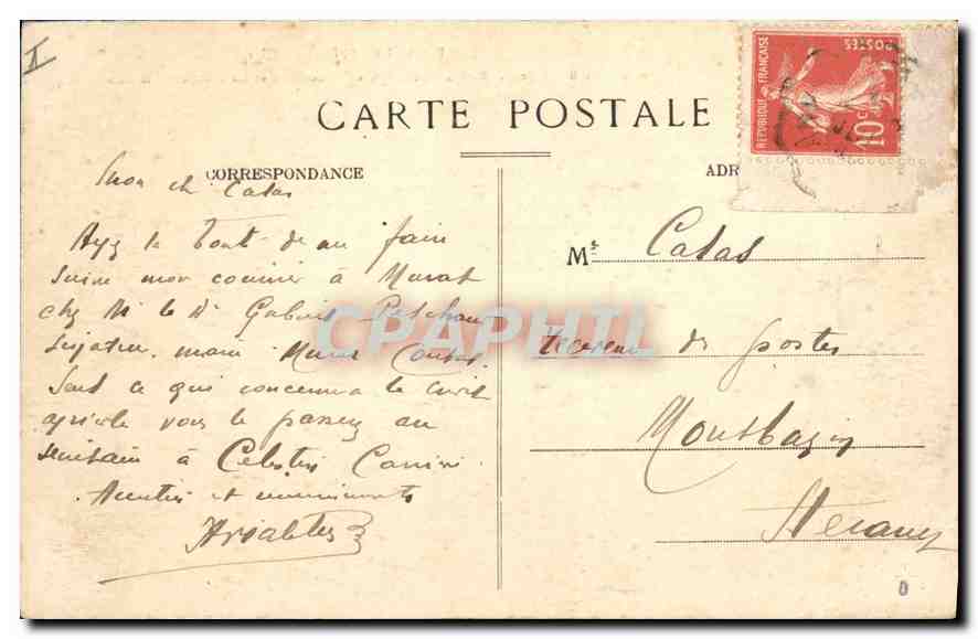 CPA Le Cantal Pittoresque Ligne de Bort a Neussargues Rochers et Cascade de Cuzes  — Rückseite