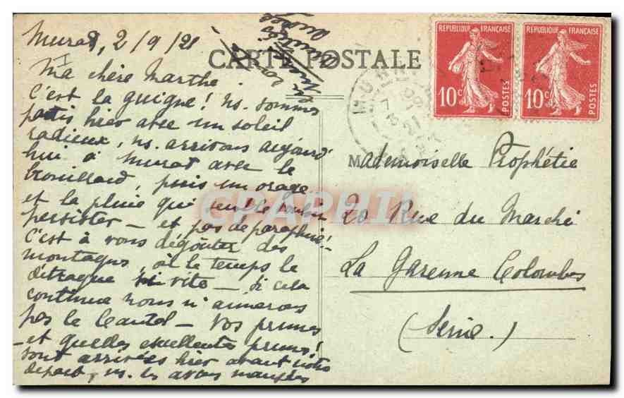 CPA Le Cantal Pittoresque le Sommet du Plomb du Cantal  — Rückseite