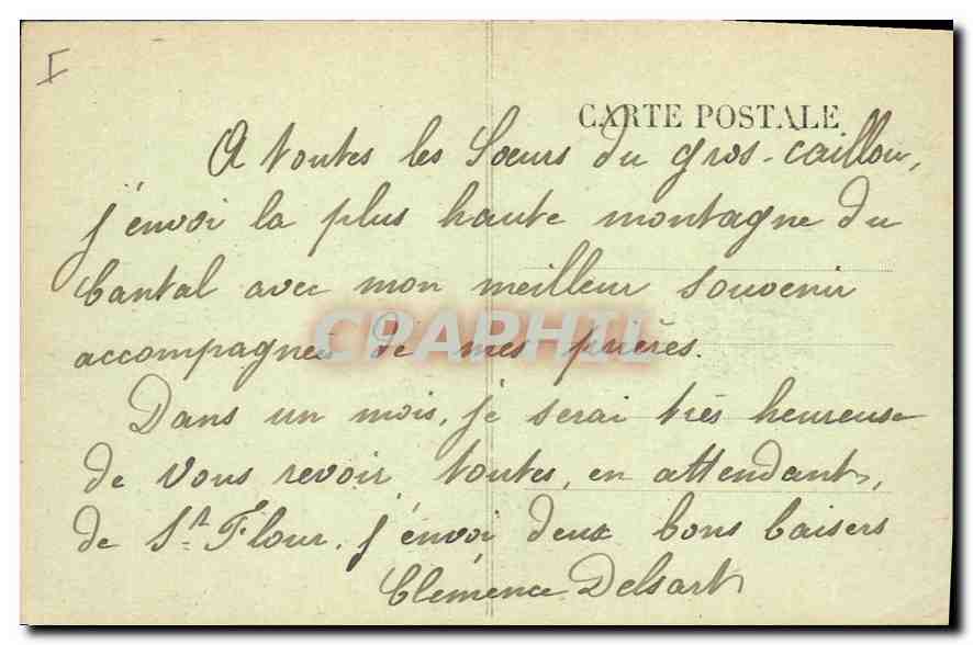 Der Gipfel des Plomb du Cantal — Auvergne — Nr. 607 — Rückseite