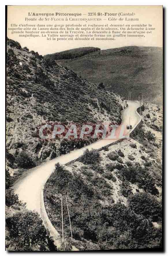 Pittorelle Auvergne — 2276 St-Flour (Cantal) — Route von St-Flour nach Chaudes-Aigues — Lanau-Kante