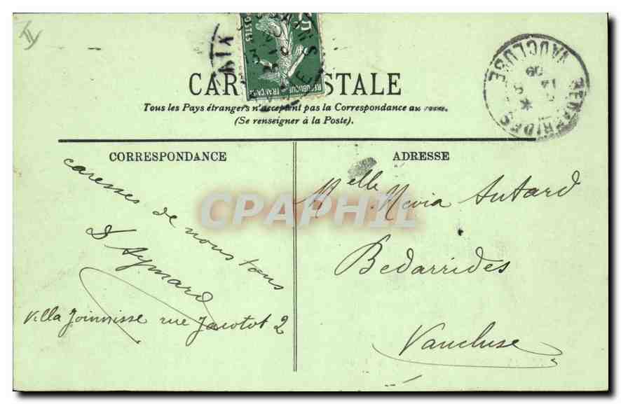 CPA Aix les Bains Villa des Fleurs  — Verso