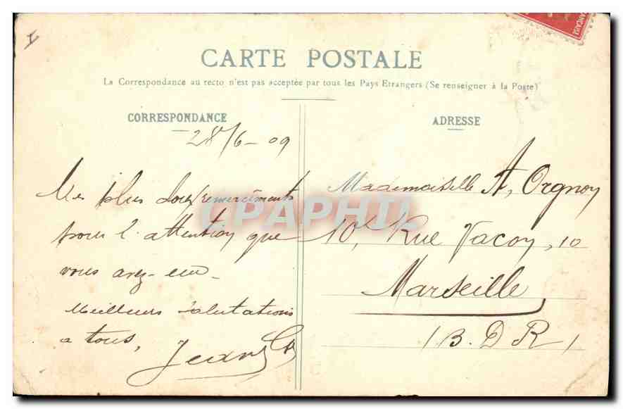 CPA Aix les Bains La Villa des Fleurs  — Verso