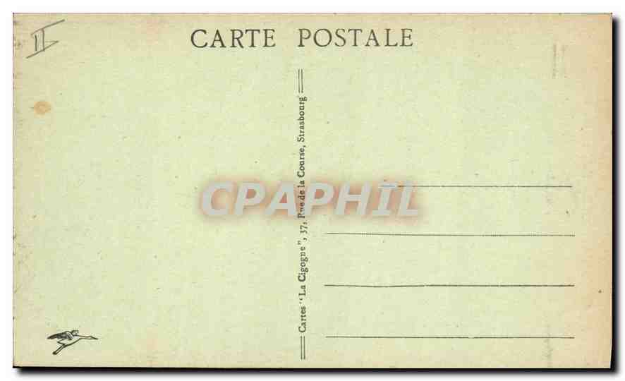 CPA Strasbourg Nid de Cigognes  — Verso