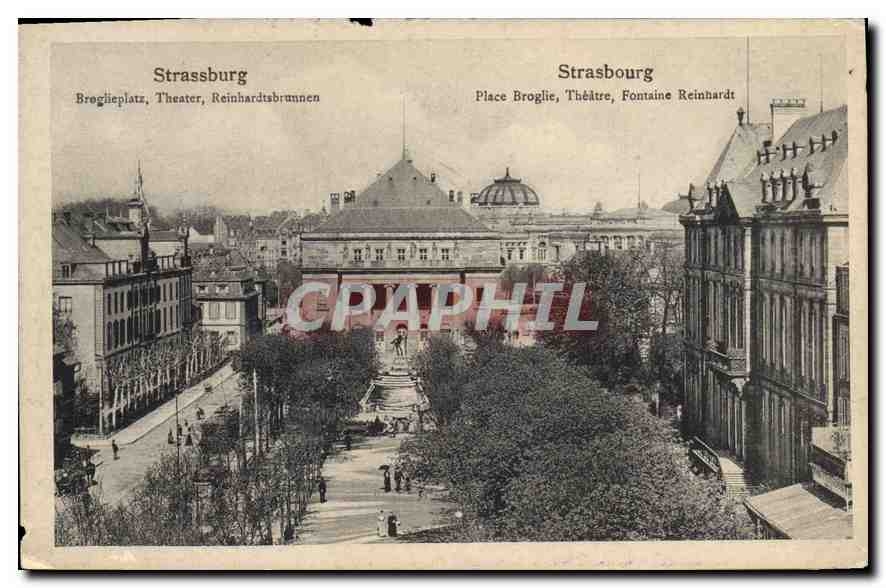 CPA Strasbourg Place Broglie Theatre Fontaine Reinhardt 