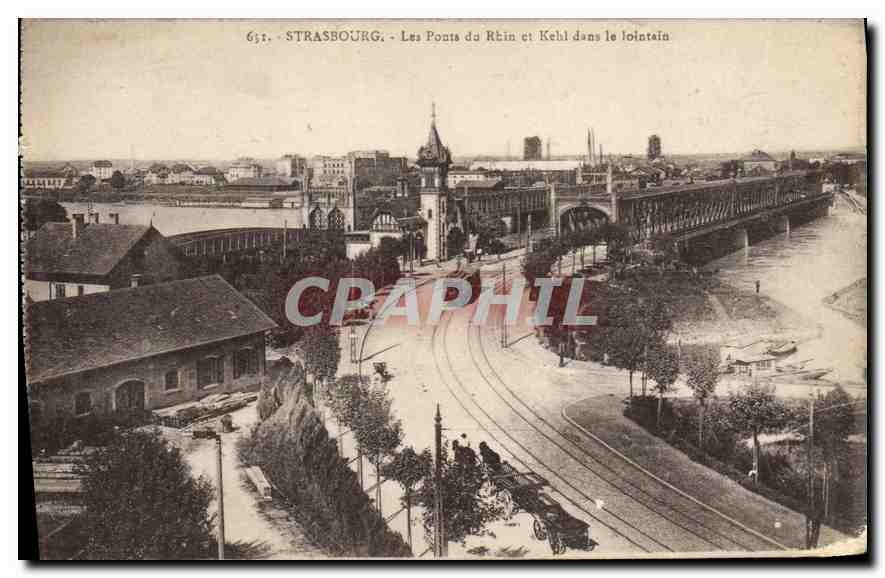 CPA Strasbourg Les Ponts du Rhin et Kehl dans le lontain 