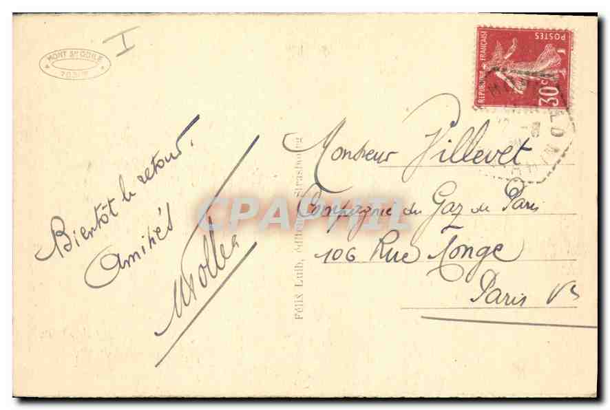 CPA Strasbourg Mont Sainte Odile Dreistein  — Verso