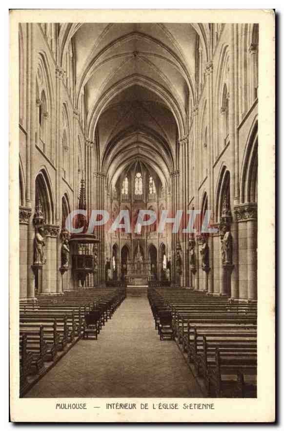 CPA Mulhouse interieur de l'eglise St Etienne 