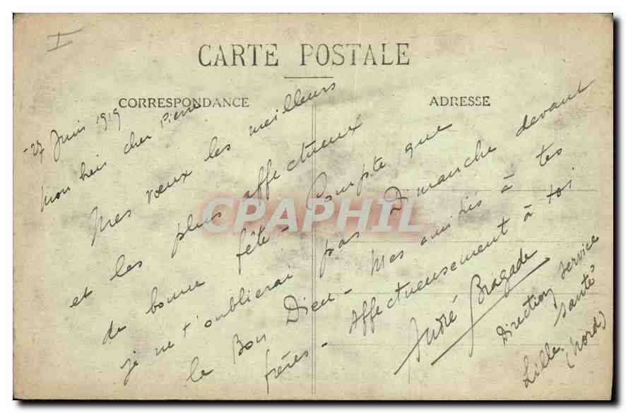 CPA Lille Place Richebe le monument Faidberbe  — Back