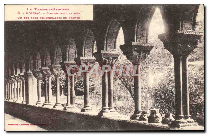 Moissac - Cloître bati en 1100 — Un des plus remarquables de France — Phototypie Lacombe Paris